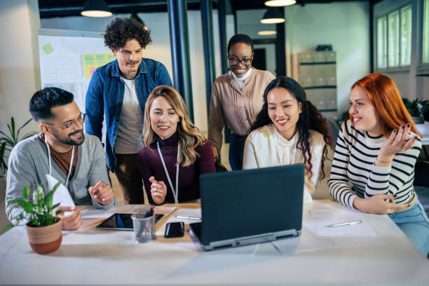 Group of multiethnic business people working together in the office